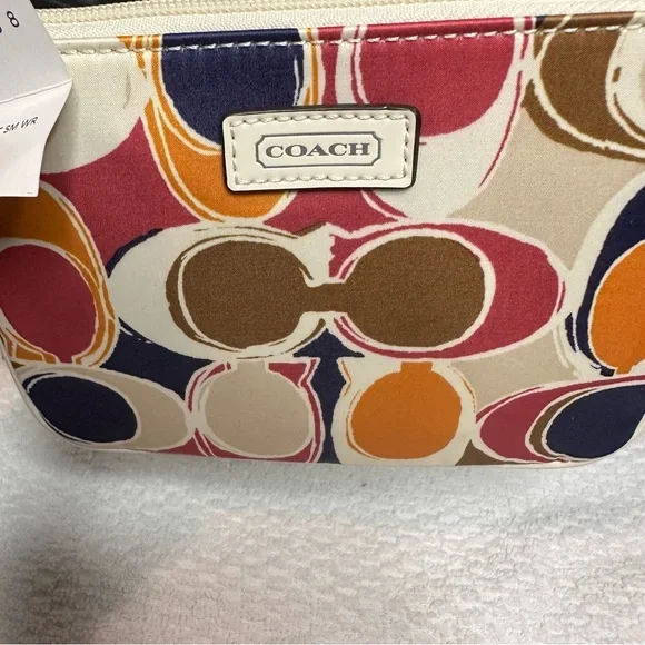 Coach Pink, Orange, and Blue Patterned Wristlet - Picture 8 of 8